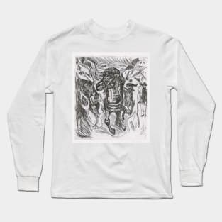 Galloping Horse by Edvard Munch Long Sleeve T-Shirt